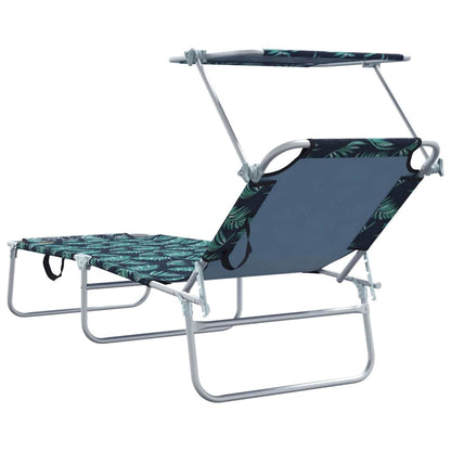 vidaXL Sun Lounger Folding 2 pcs Green 58 x 188 x 77cm Polyester