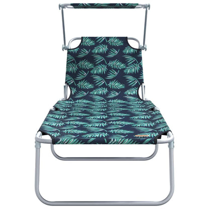 vidaXL Sun Lounger Folding 2 pcs Green 58 x 188 x 77cm Polyester