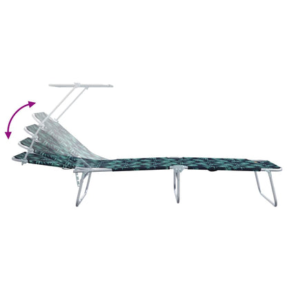 vidaXL Sun Lounger Folding 2 pcs Green 58 x 188 x 77cm Polyester