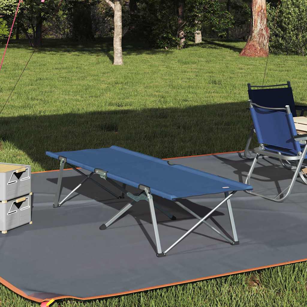 vidaXL Folding Camping Bed Blue 194 x 62.5 x 42.5 cm Oxford and Steel