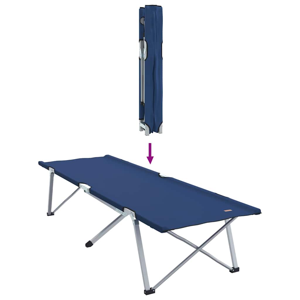 vidaXL Folding Camping Bed Blue 194 x 62.5 x 42.5 cm Oxford and Steel