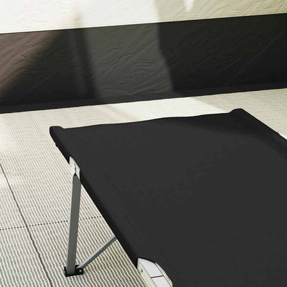 vidaXL Folding Camping Bed Black 194 x 62.5 x 42.5 cm Oxford and Steel