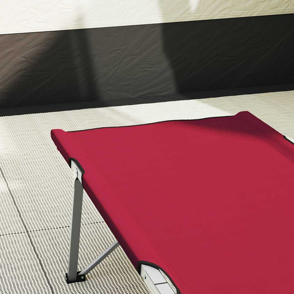 vidaXL Folding Camping Bed Red 194 x 62.5 x 42.5 cm Oxford and Steel