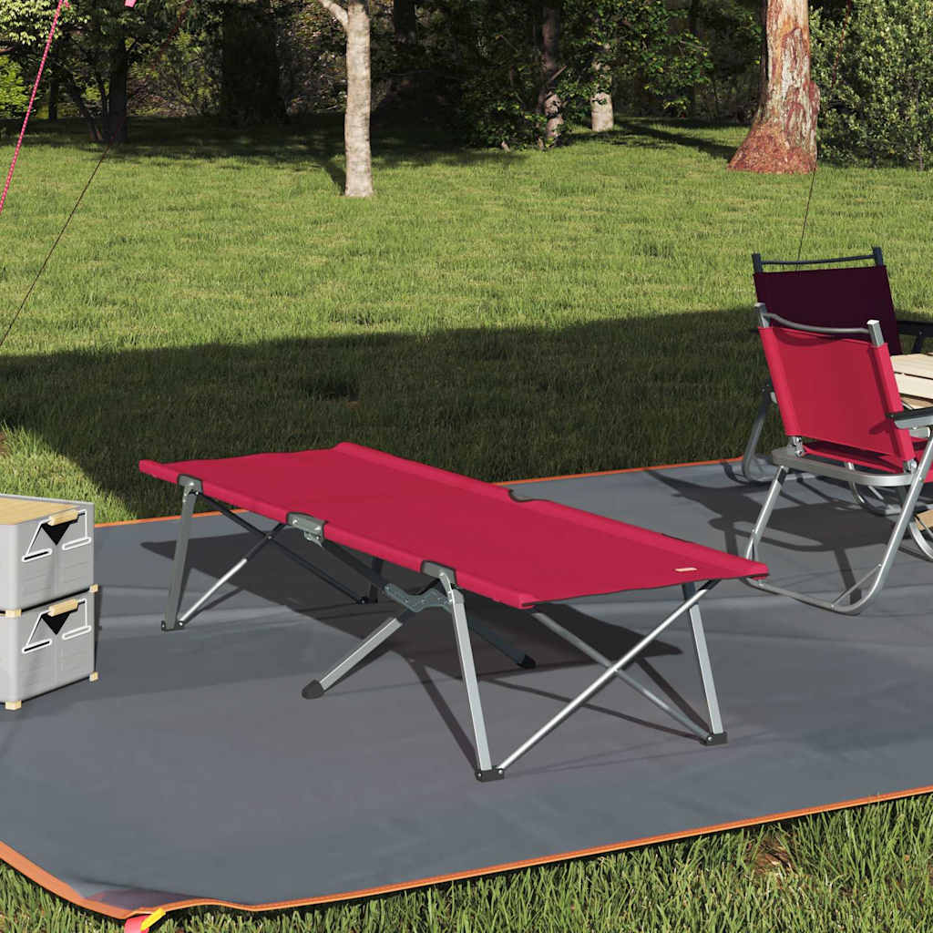 vidaXL Folding Camping Bed Red 194 x 62.5 x 42.5 cm Oxford and Steel