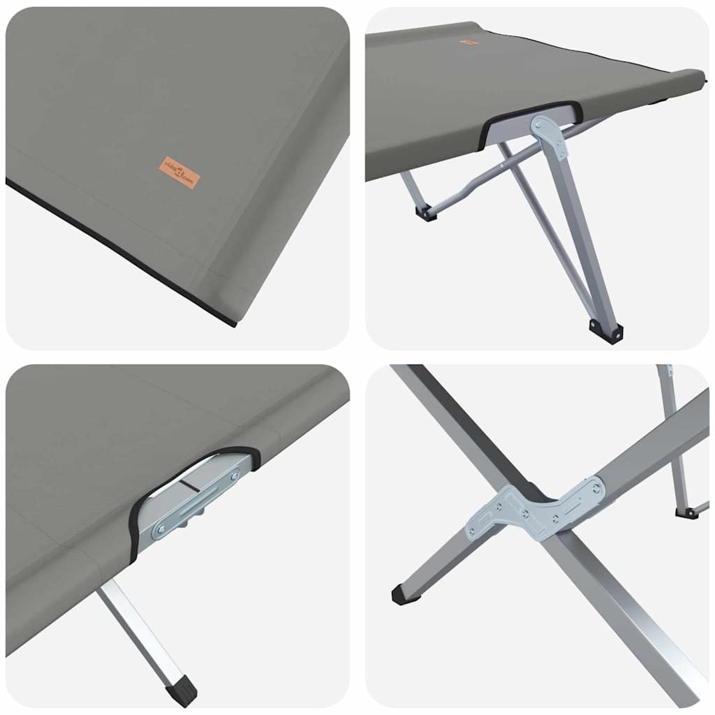 vidaXL Folding Camping Bed Grey 194 x 62.5 x 42.5 cm Oxford and Steel
