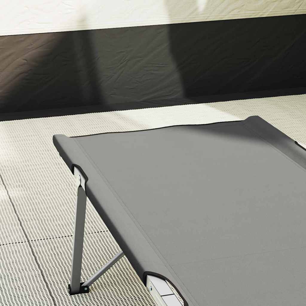 vidaXL Folding Camping Bed Grey 194 x 62.5 x 42.5 cm Oxford and Steel