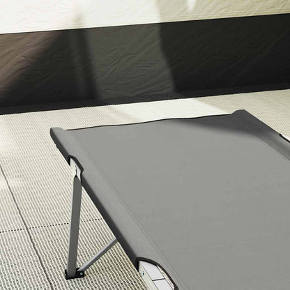 vidaXL Folding Camping Bed Grey 194 x 62.5 x 42.5 cm Oxford and Steel