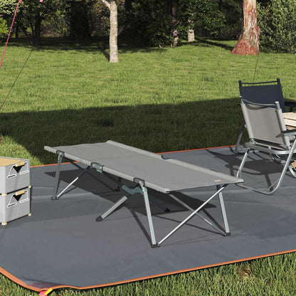 vidaXL Folding Camping Bed Grey 194 x 62.5 x 42.5 cm Oxford and Steel