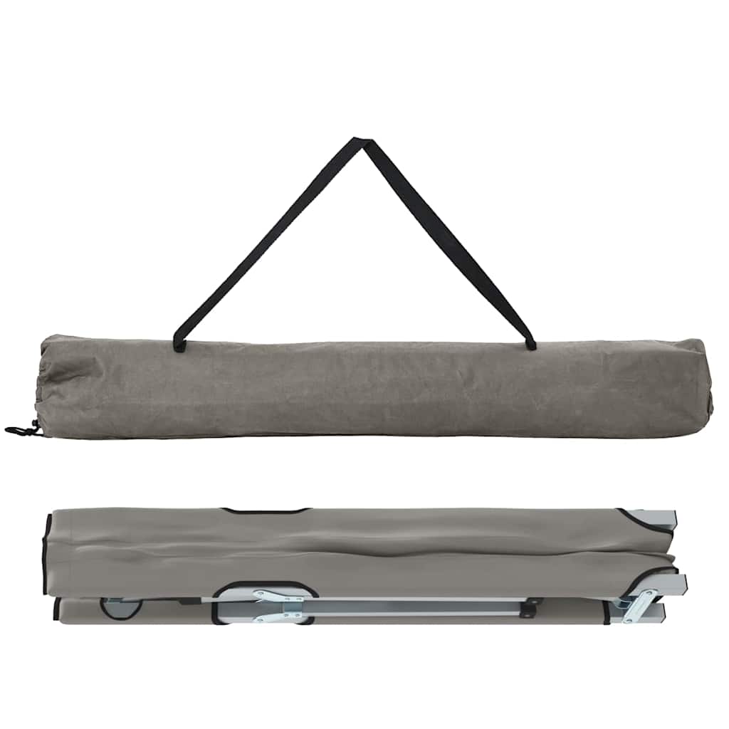 vidaXL Folding Camping Bed Grey 194 x 62.5 x 42.5 cm Oxford and Steel