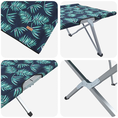 vidaXL Folding Camping Bed Folding Leaf Forest 194 x 62.5 x 42.5 cm