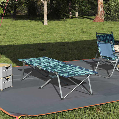vidaXL Folding Camping Bed Folding Leaf Forest 194 x 62.5 x 42.5 cm