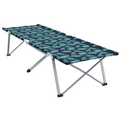 vidaXL Folding Camping Bed Folding Leaf Forest 194 x 62.5 x 42.5 cm