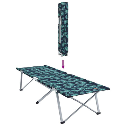 vidaXL Folding Camping Bed Folding Leaf Forest 194 x 62.5 x 42.5 cm