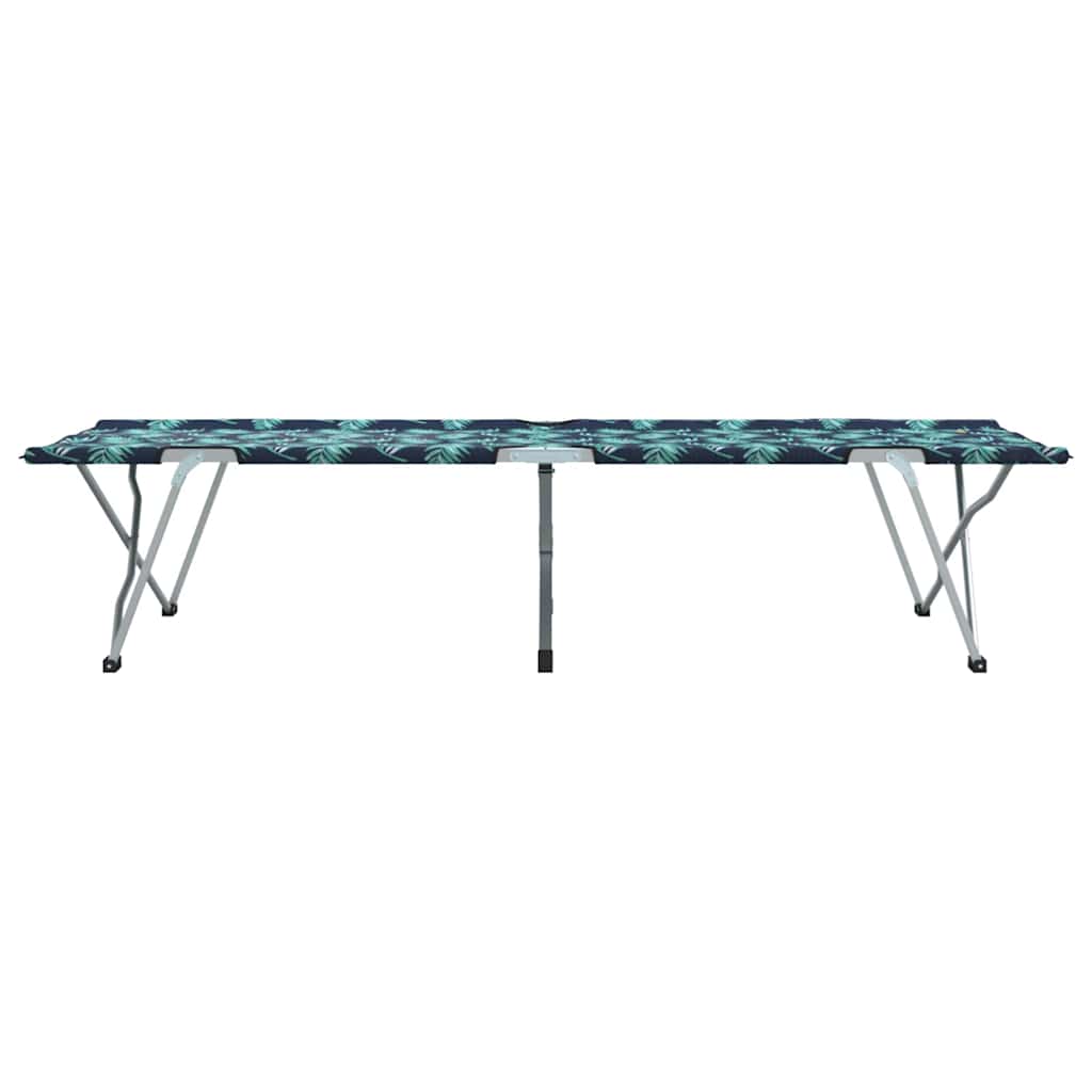 vidaXL Folding Camping Bed Folding Leaf Forest 194 x 62.5 x 42.5 cm