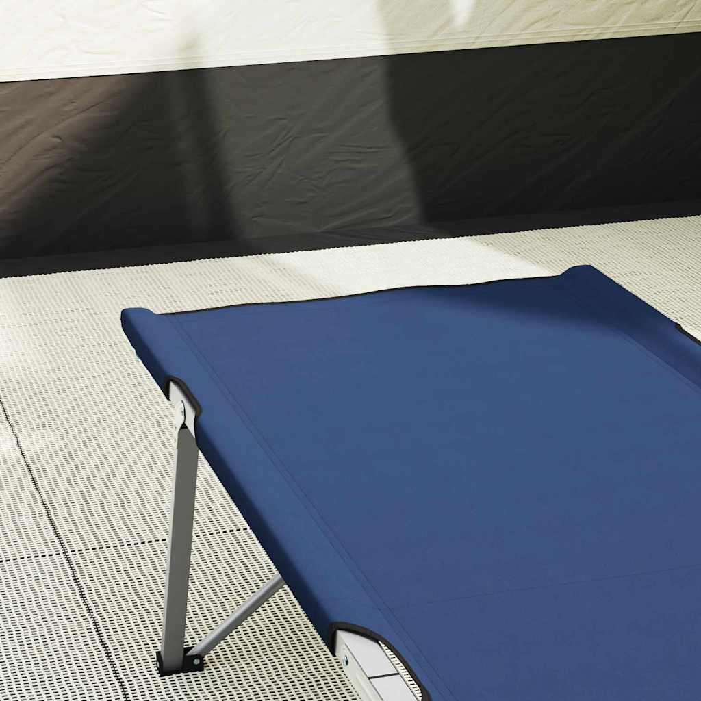 vidaXL Folding Camping Bed Folding 2 pcs Blue 194 x 62.5 x 42.5 cm