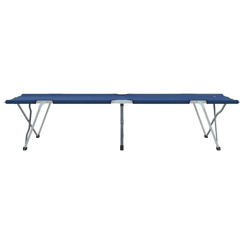 vidaXL Folding Camping Bed Folding 2 pcs Blue 194 x 62.5 x 42.5 cm