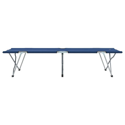 vidaXL Folding Camping Bed Folding 2 pcs Blue 194 x 62.5 x 42.5 cm