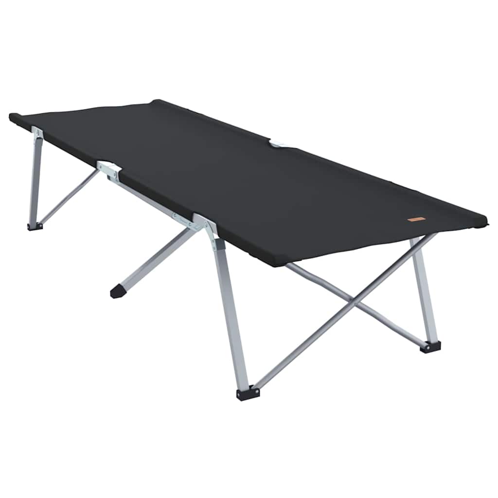 vidaXL Folding Camping Bed Folding 2 pcs Black 194 x 62.5 x 42.5 cm
