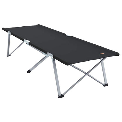 vidaXL Folding Camping Bed Folding 2 pcs Black 194 x 62.5 x 42.5 cm