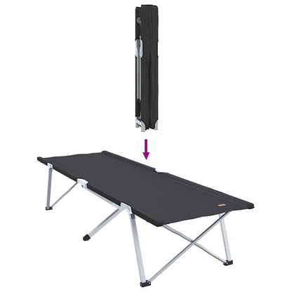 vidaXL Folding Camping Bed Folding 2 pcs Black 194 x 62.5 x 42.5 cm