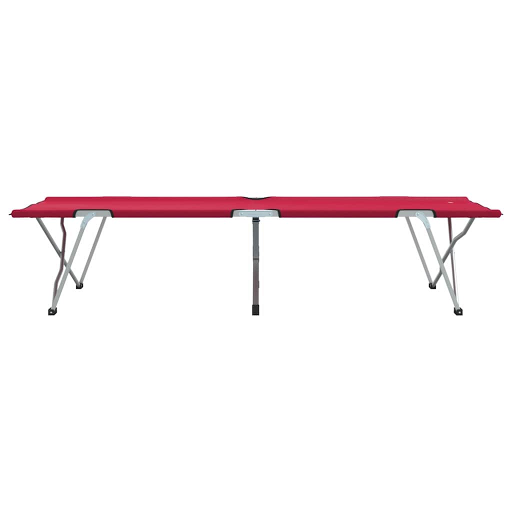 vidaXL Folding Camping Bed Folding 2 pcs Red 194 x 62.5 x 42.5 cm