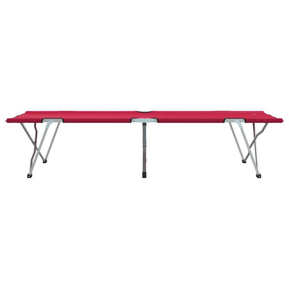 vidaXL Folding Camping Bed Folding 2 pcs Red 194 x 62.5 x 42.5 cm