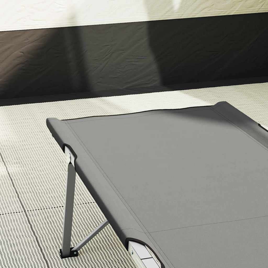 vidaXL Folding Camping Bed Folding 2 pcs Grey 194 x 62.5 x 42.5 cm