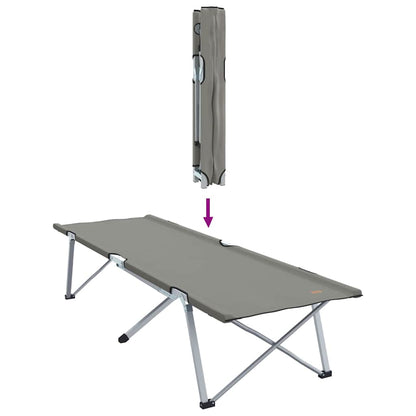 vidaXL Folding Camping Bed Folding 2 pcs Grey 194 x 62.5 x 42.5 cm