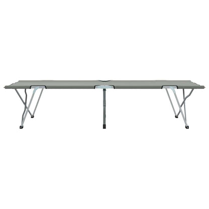 vidaXL Folding Camping Bed Folding 2 pcs Grey 194 x 62.5 x 42.5 cm