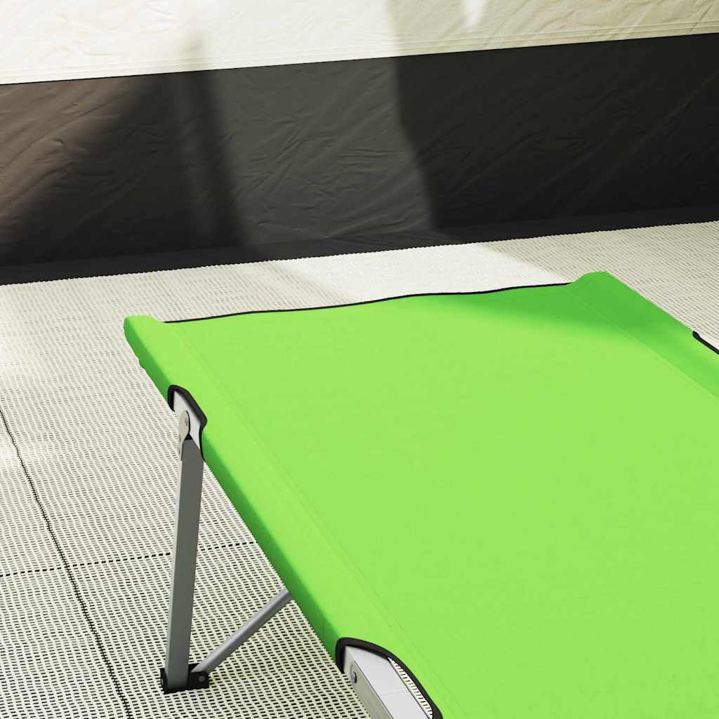 vidaXL Folding Camping Bed Folding 2 pcs Green 194 x 62.5 x 42.5 cm