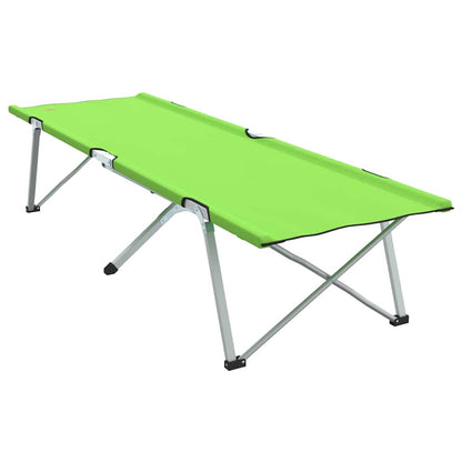vidaXL Folding Camping Bed Folding 2 pcs Green 194 x 62.5 x 42.5 cm