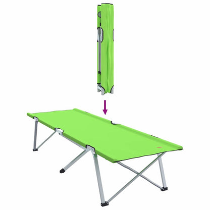 vidaXL Folding Camping Bed Folding 2 pcs Green 194 x 62.5 x 42.5 cm
