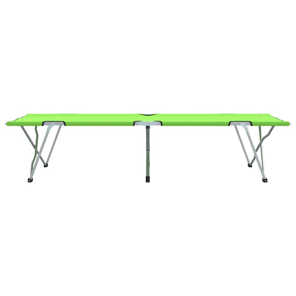 vidaXL Folding Camping Bed Folding 2 pcs Green 194 x 62.5 x 42.5 cm