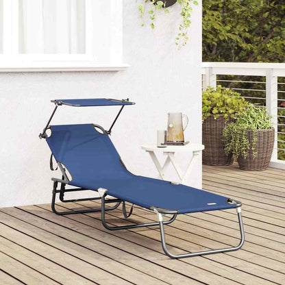 vidaXL Folding Sun Lounger Folding Blue 190 x 57 x 81 cm Oxford