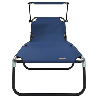 vidaXL Folding Sun Lounger Folding Blue 190 x 57 x 81 cm Oxford