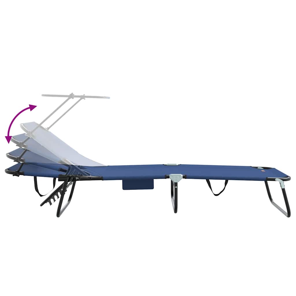 vidaXL Folding Sun Lounger Folding Blue 190 x 57 x 81 cm Oxford
