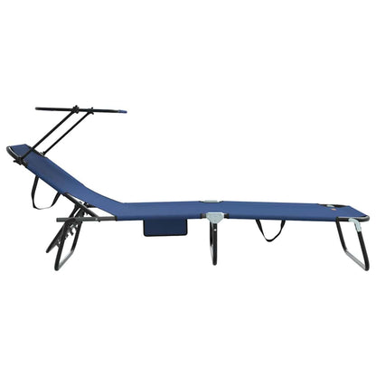 vidaXL Folding Sun Lounger Folding Blue 190 x 57 x 81 cm Oxford