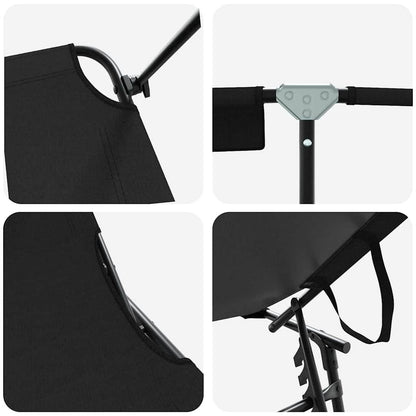 vidaXL Folding Sun Lounger Folding Black 190 x 57 x 81 cm Oxford