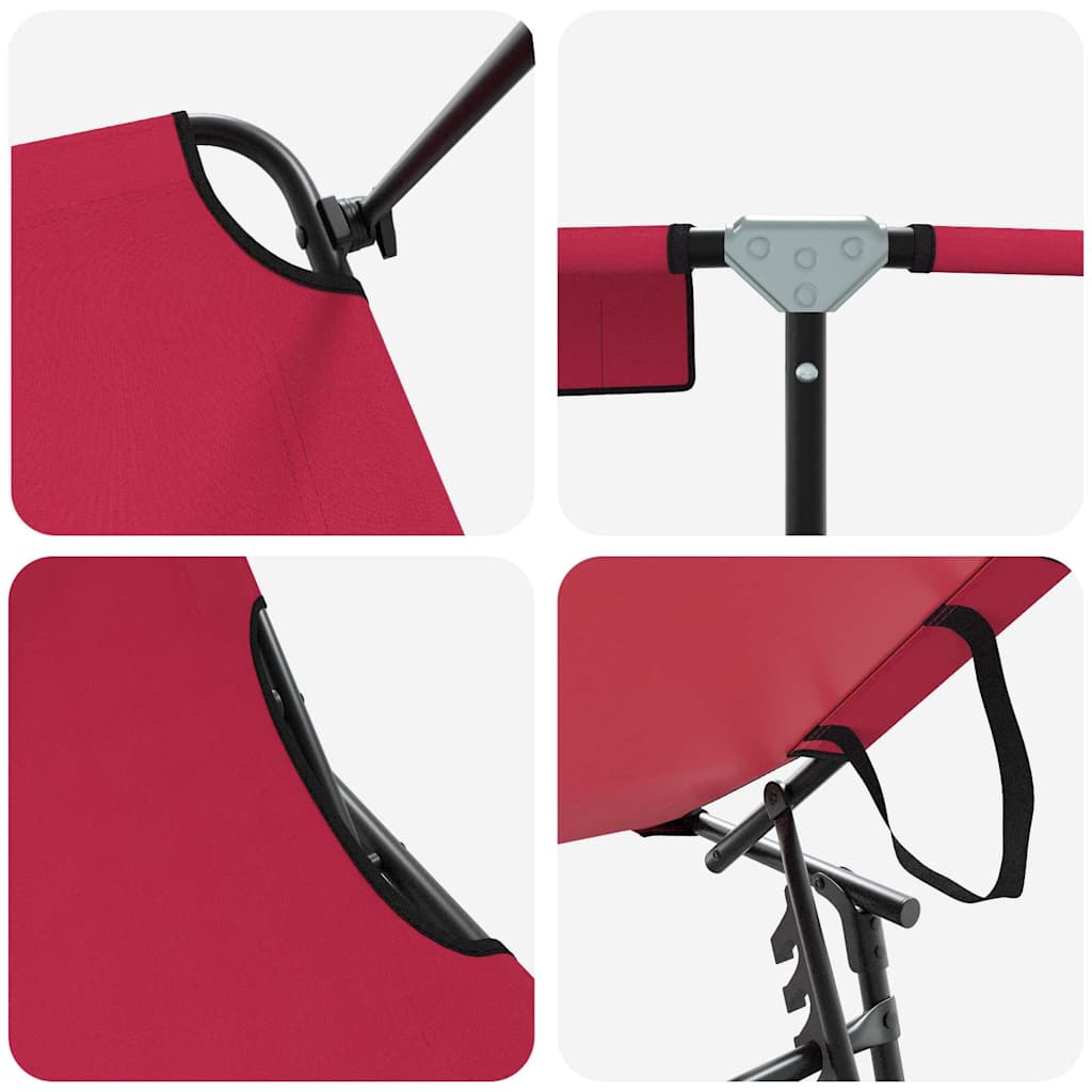 vidaXL Folding Sun Lounger Folding Red 190 x 57 x 81 cm Oxford