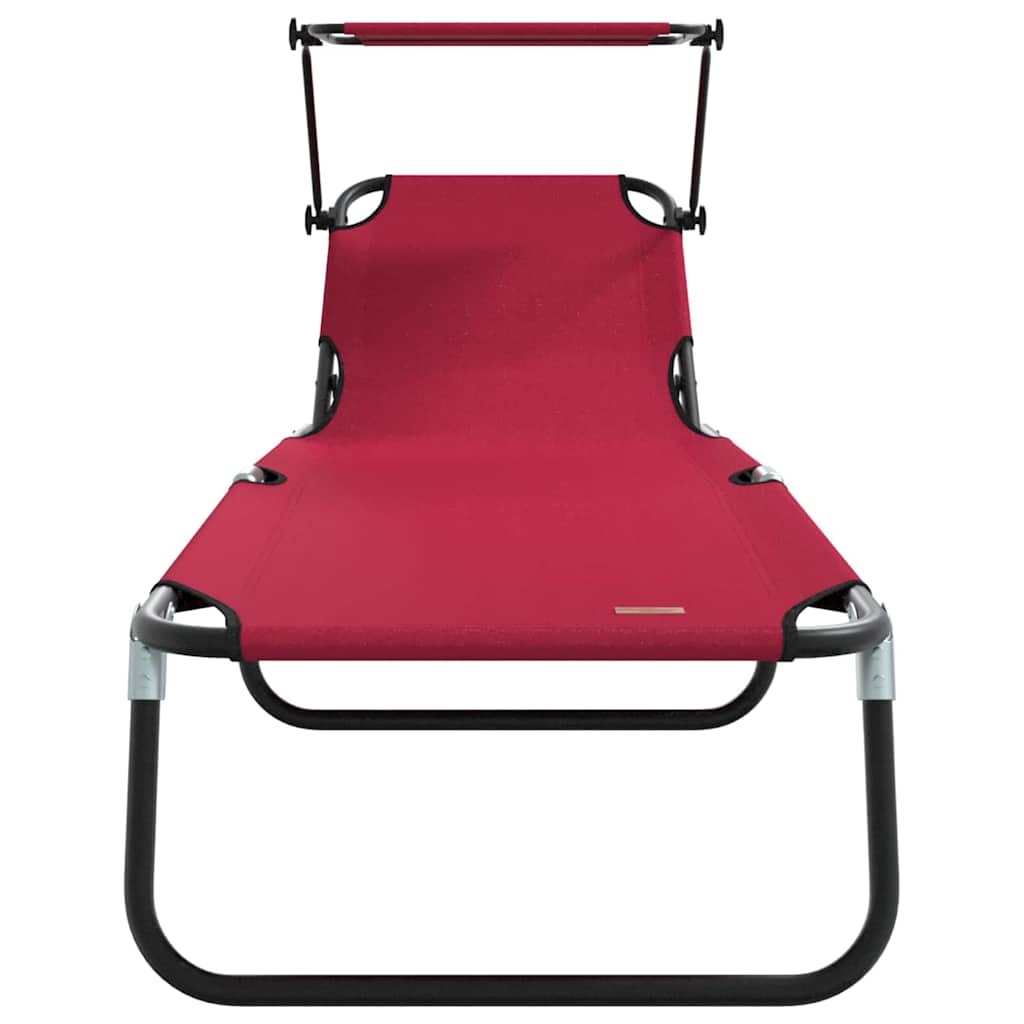 vidaXL Folding Sun Lounger Folding Red 190 x 57 x 81 cm Oxford