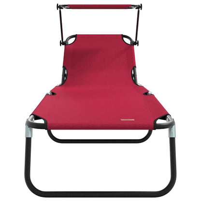 vidaXL Folding Sun Lounger Folding Red 190 x 57 x 81 cm Oxford
