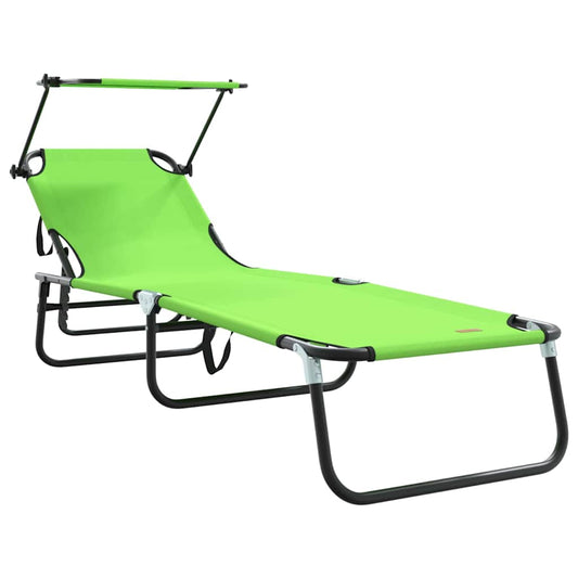 vidaXL Folding Sun Lounger Folding Green 190 x 57 x 81 cm Oxford