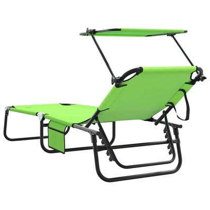 vidaXL Folding Sun Lounger Folding Green 190 x 57 x 81 cm Oxford