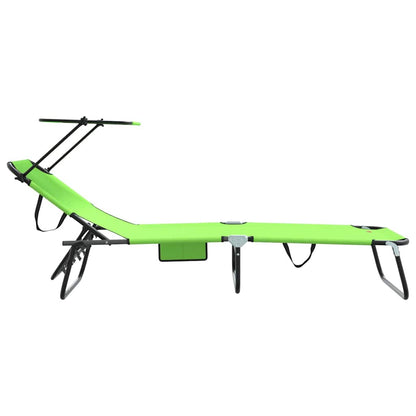 vidaXL Folding Sun Lounger Folding Green 190 x 57 x 81 cm Oxford