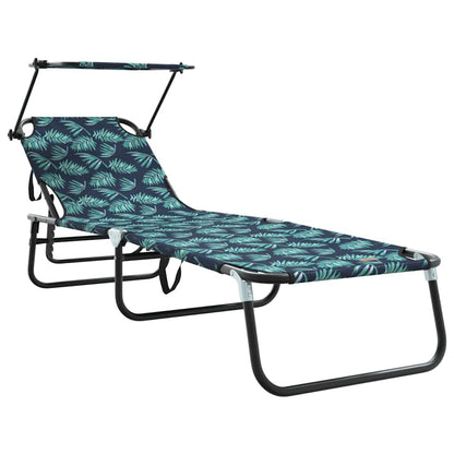 vidaXL Folding Sun Lounger Folding Multicolour 190 x 57 x 81 cm Oxford