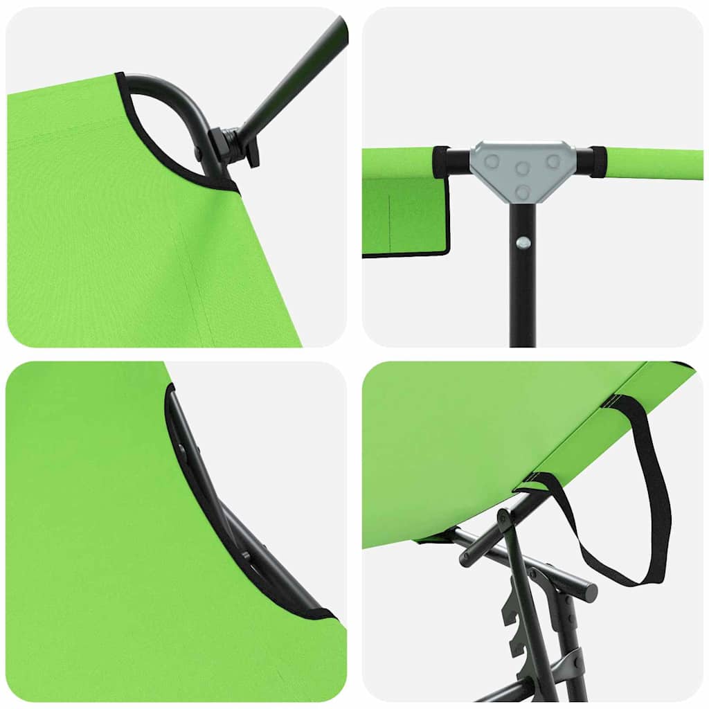 vidaXL Folding Sun Lounger Folding 2 pcs Green 190 x 57 x 81 cm Oxford