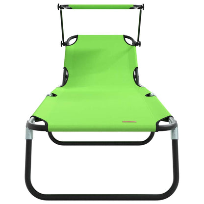 vidaXL Folding Sun Lounger Folding 2 pcs Green 190 x 57 x 81 cm Oxford