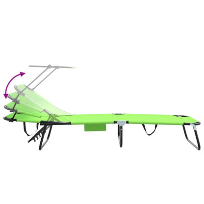 vidaXL Folding Sun Lounger Folding 2 pcs Green 190 x 57 x 81 cm Oxford