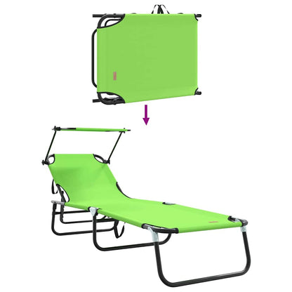 vidaXL Folding Sun Lounger Folding 2 pcs Green 190 x 57 x 81 cm Oxford