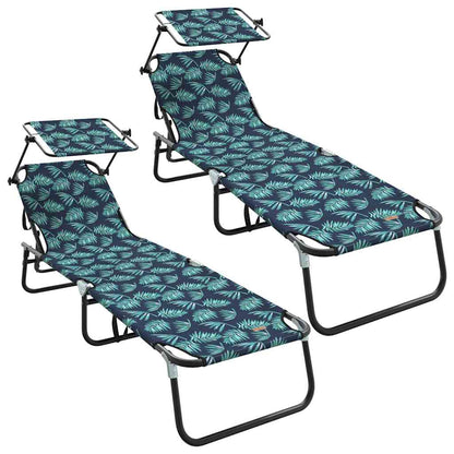 vidaXL Folding Sun Lounger 2 pcs Multicolour 190 x 57 x 81 cm Oxford